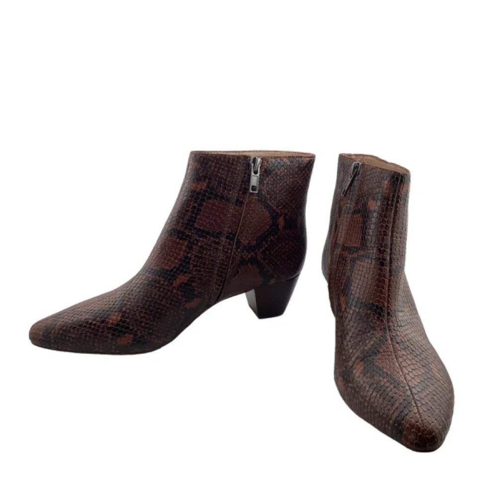 Madewell Women’s The Bea Boot in Snake Embossed Leather Size 5 Booties - Picture 4 of 9